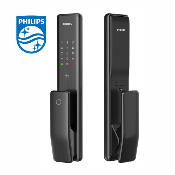 【PHILIPS】荷蘭-EASY KEY 飛利浦推拉式智能門鎖 ALPHA 1000XN-黑色
